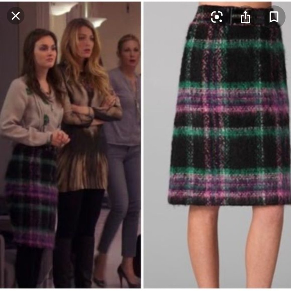 Milly mohair plaid skirt aso Gossip Girl Size 4